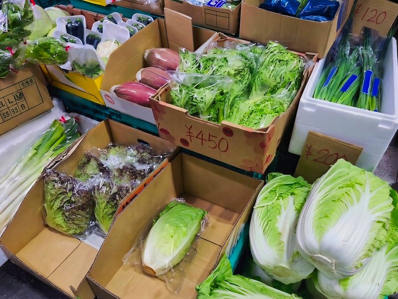 直売所の野菜棚(M)