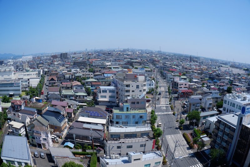 上空から俯瞰した住宅街の風景（作者: ロリー、M）